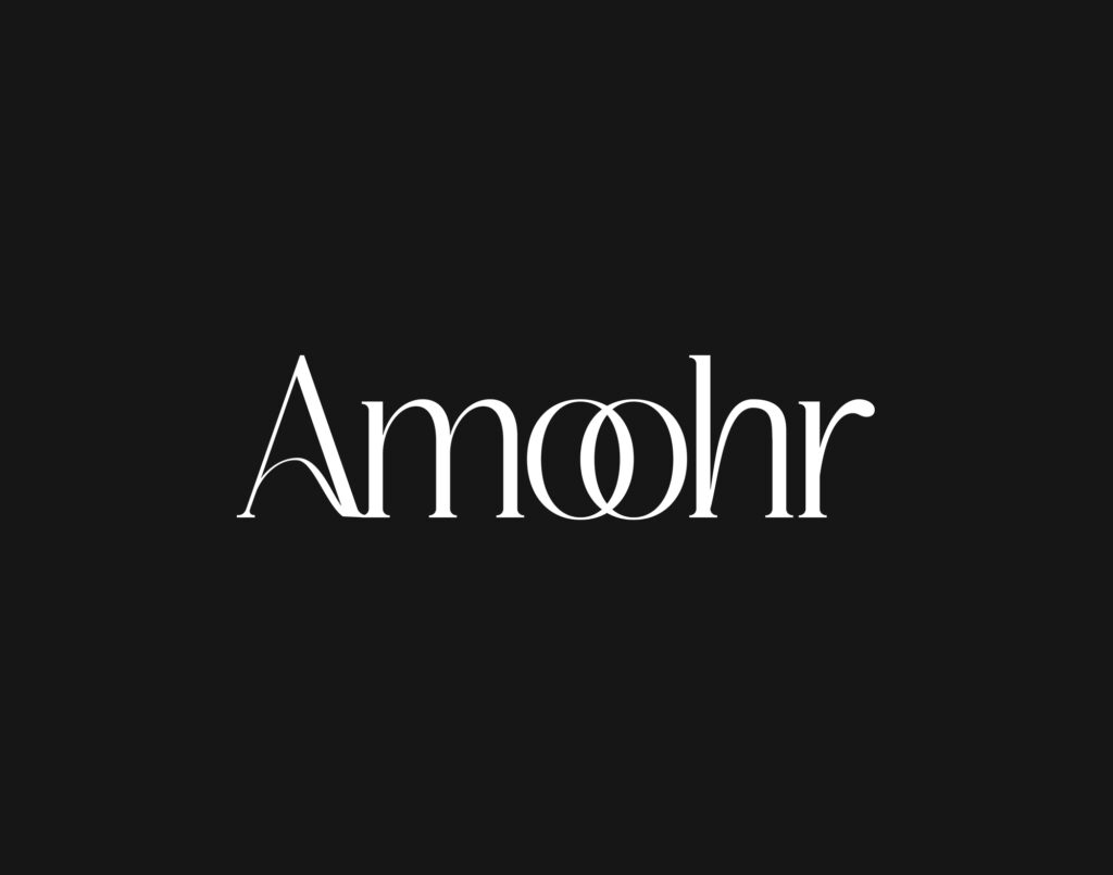 Logo Amoohr blanc sur fond noir